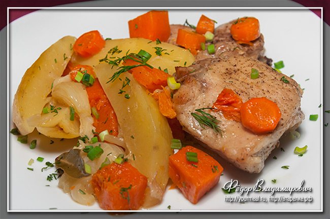 Свинина с картофелем и тыквой