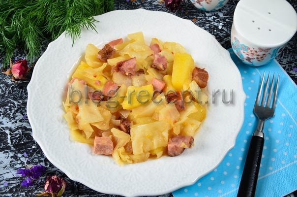 Тушеная капуста с картошкой и мясом — рецепт с фото пошагово