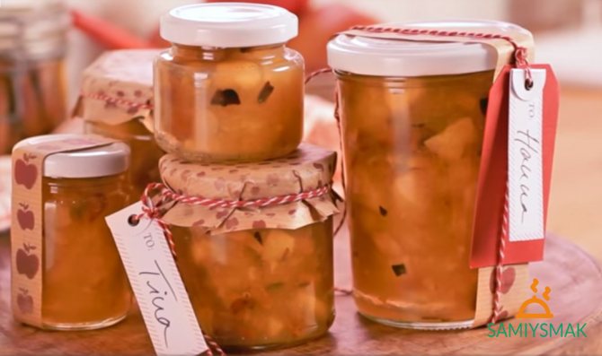 Варенье из яблок с орехами